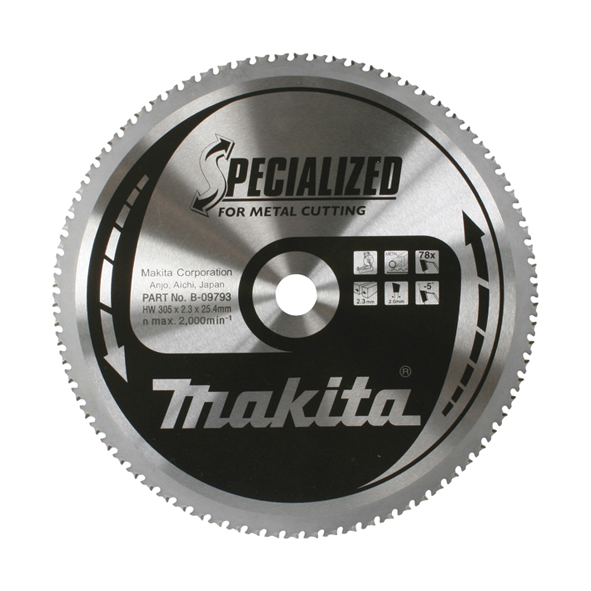 Sågklinga för metall Makita; 305x2,3x25,4 mm; Z78; -5°