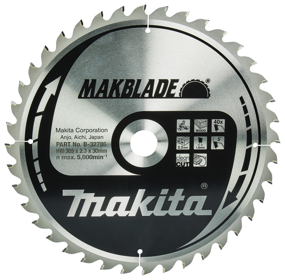 Sågklinga för trä Makita; 305x2,3x30,0 mm; Z40; 5°