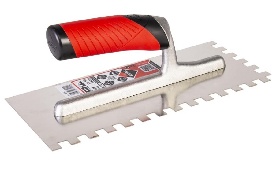 Kammar för kakellim Rubi Rubiflex INOX; 10x10 mm; 28 cm