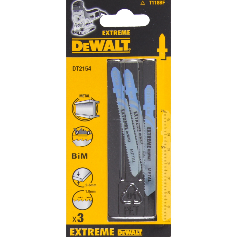 Sticksågsblad DeWalt T118BF; 3 st.