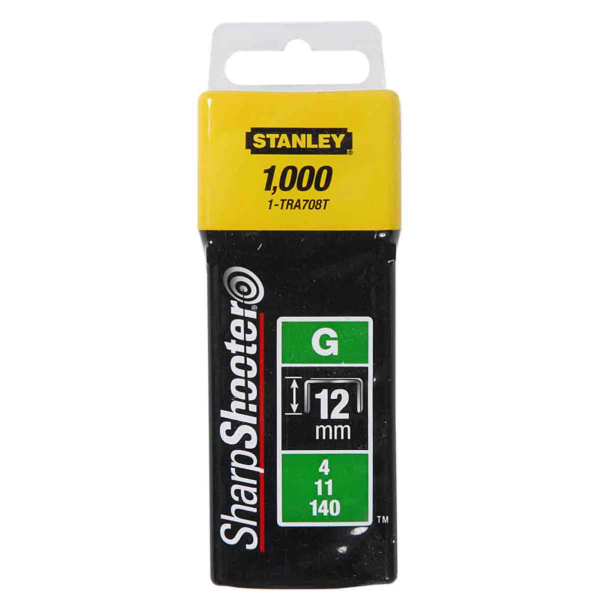 Häftklammer  Stanley; 12 mm; 1000 st.; typ G; galvaniserat