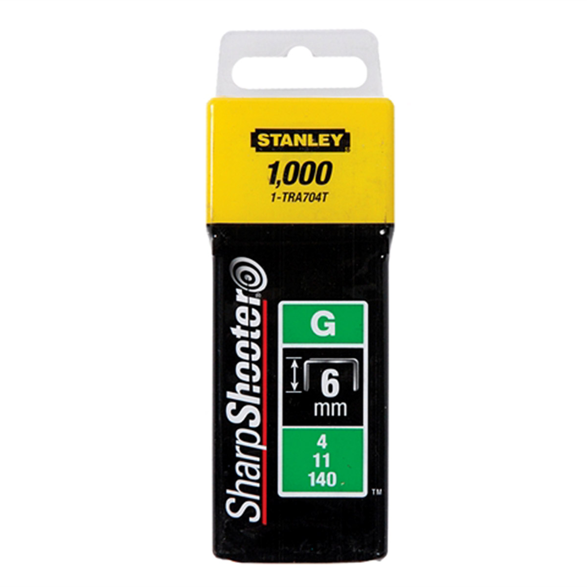 Häftklammer  Stanley; 6 mm; 1000 st.; typ G; galvaniserat