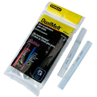 Limstift Stanley ''DualTemp''; 12x100 mm; 6 st.; genomskinlig