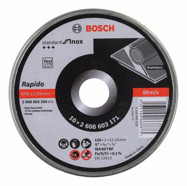 Kapskiva Bosch Rapido 125x1 mm; 10 st.