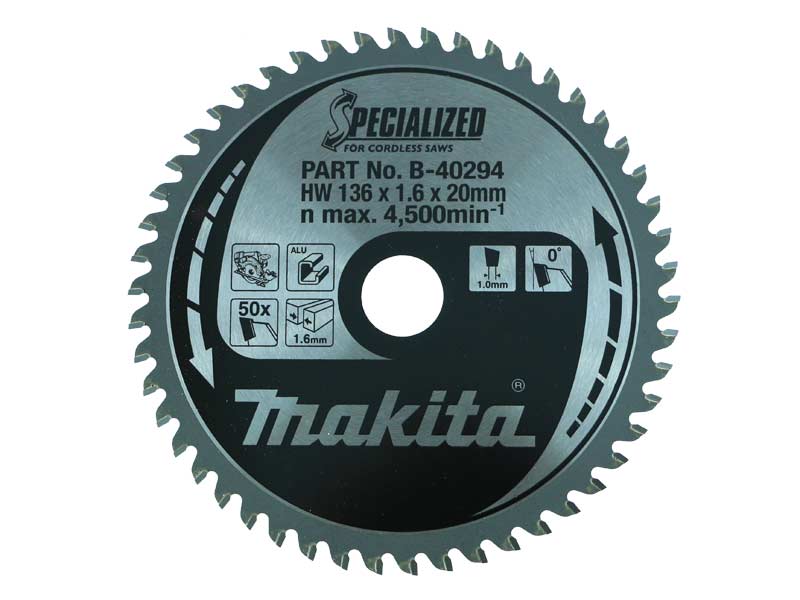 Sågklinga för aluminium Makita; 136x1,6x20,0 mm; Z50; 0°