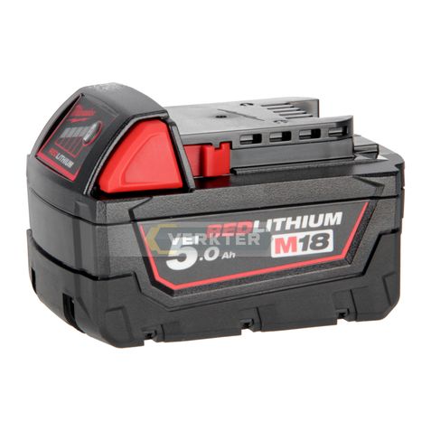Batteri Milwaukee M18 B5; 18 V; 5,0 Ah; Li-ion