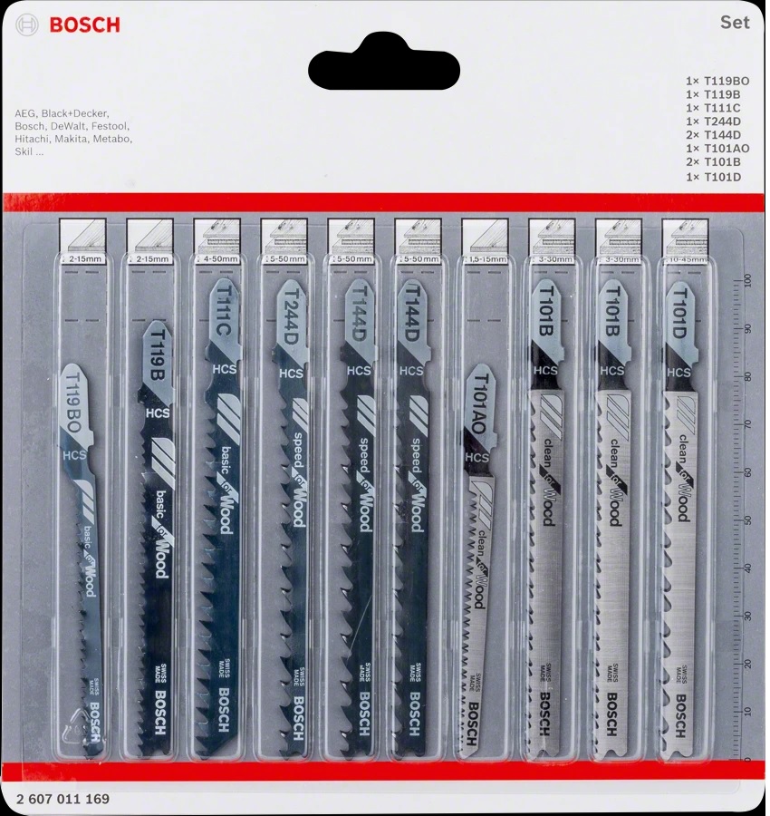 Sticksågsblad Bosch Wood Expert; 10 st.